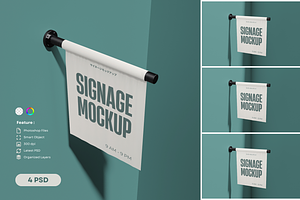 Flag Sign Store Mockup