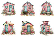 Whimsical Summer Beach Hut Clipart, an Illustration by CreationArt (Thumbnail 7 of 7)