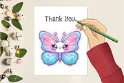 Kawaii Butterfly Stickers Bundle, an Illustration by Creative Art (Thumbnail 7 of 7)