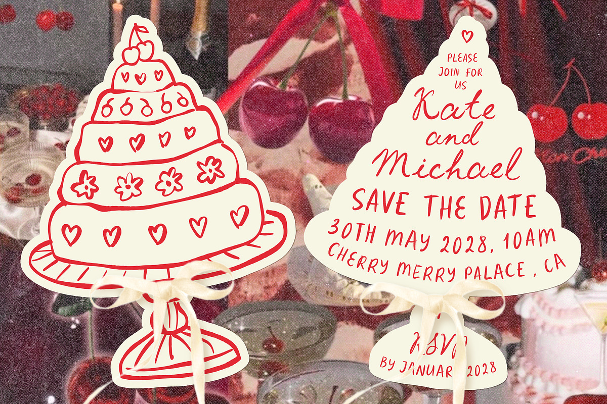 Cherry Cocktail Party Messy Font Duo, a Handwritten Font by Ayya Studio (Photo 7 of 15)