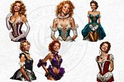 Burlesque Cabaret Woman clipart Set, a Person Illustration by ThatsDesignArt (Thumbnail 5 of 10)
