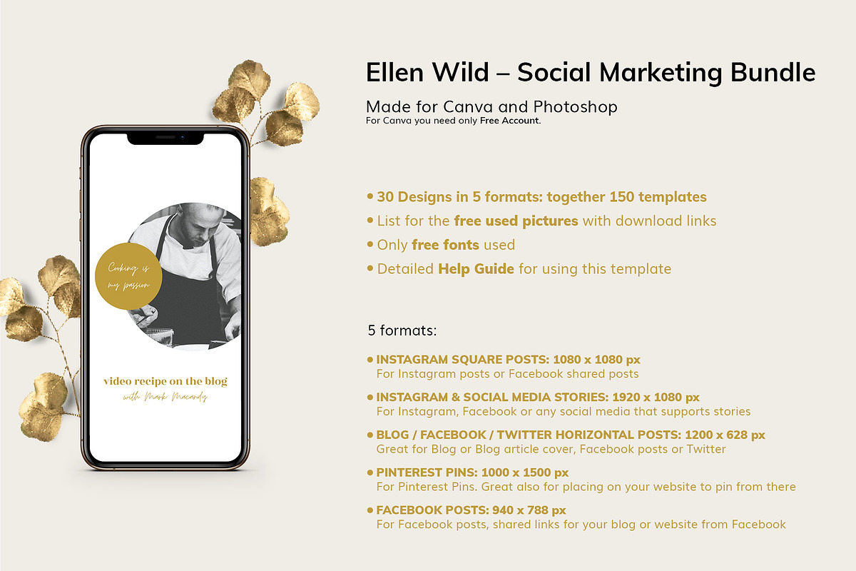 Social Media Bundle/ CANVA,Photoshop, a Social Media Template by Mirazz (Photo 3 of 13)
