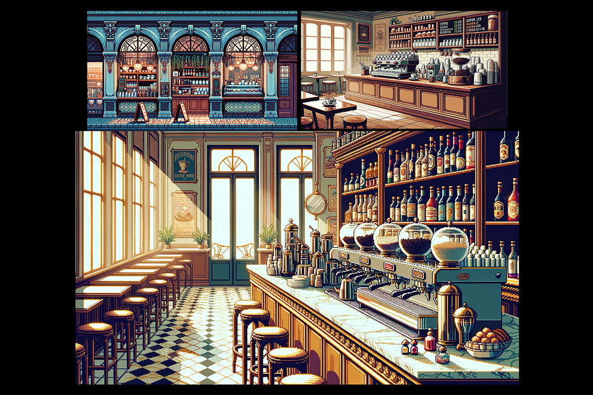 Background - Pixel Cafe, a Background Graphic by The Rusty Press (Photo 5 of 8)