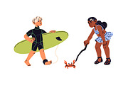 Happy kids in swimsuits, summer set, a Person Illustration by PaperTrident (Thumbnail 4 of 5)