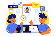 10 Online Job Fair Illustration, a Person Illustration by denayunebgt (Thumbnail 4 of 4)