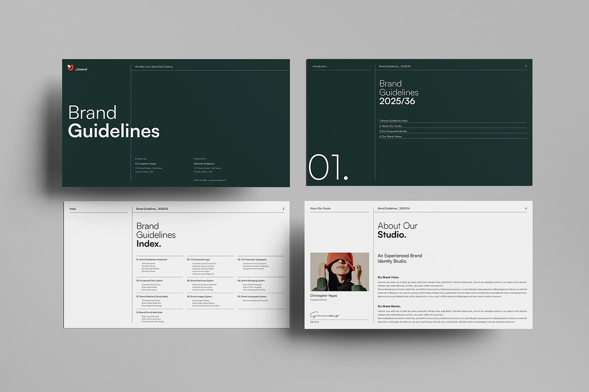 Brand Guidelines Presentation Layout, a Presentation Template by DesignCrest (Photo 5 of 21)