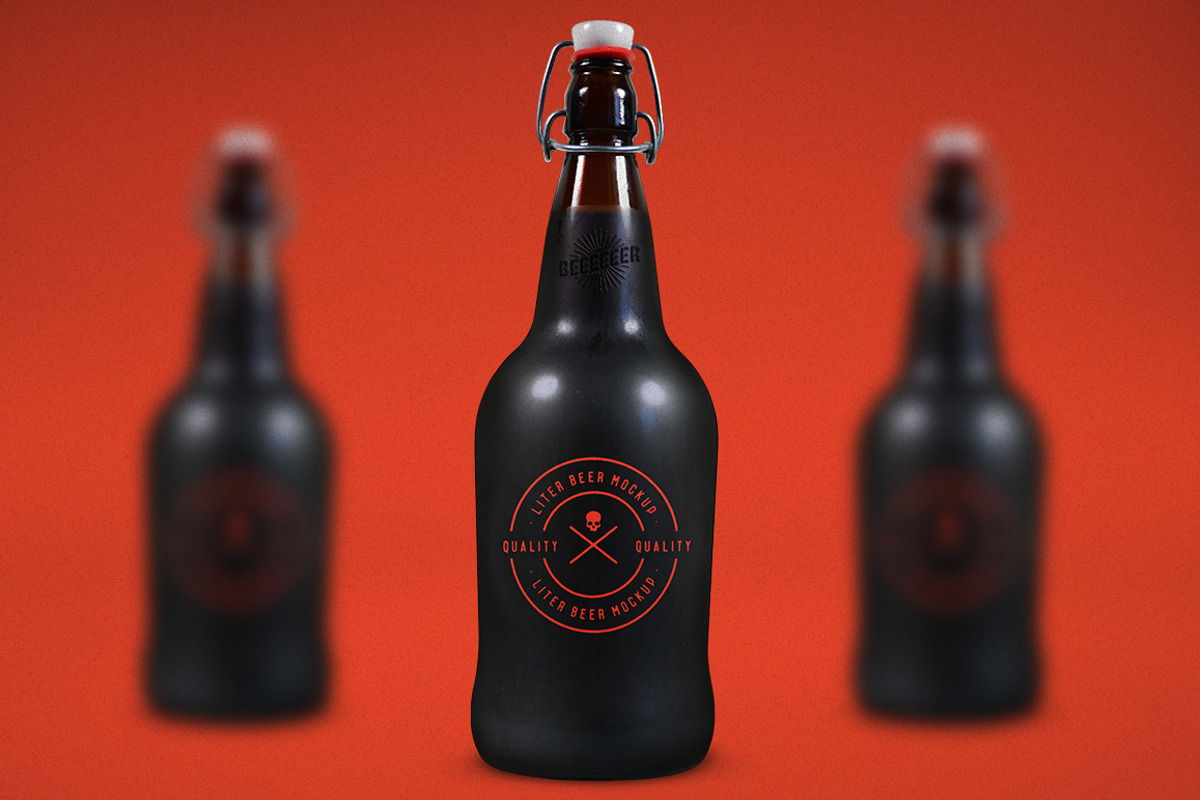 Liter Beer Mock-Up, a Product Mockup by Palm Street Creative (Photo 2 of 3)