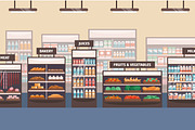 Supermarket interior, a Food Illustration by Good Studio (Thumbnail 2 of 4)