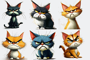 40 Caricature Cranky Cats, an Animal Illustration by PrintHaven Designs (Thumbnail 5 of 9)