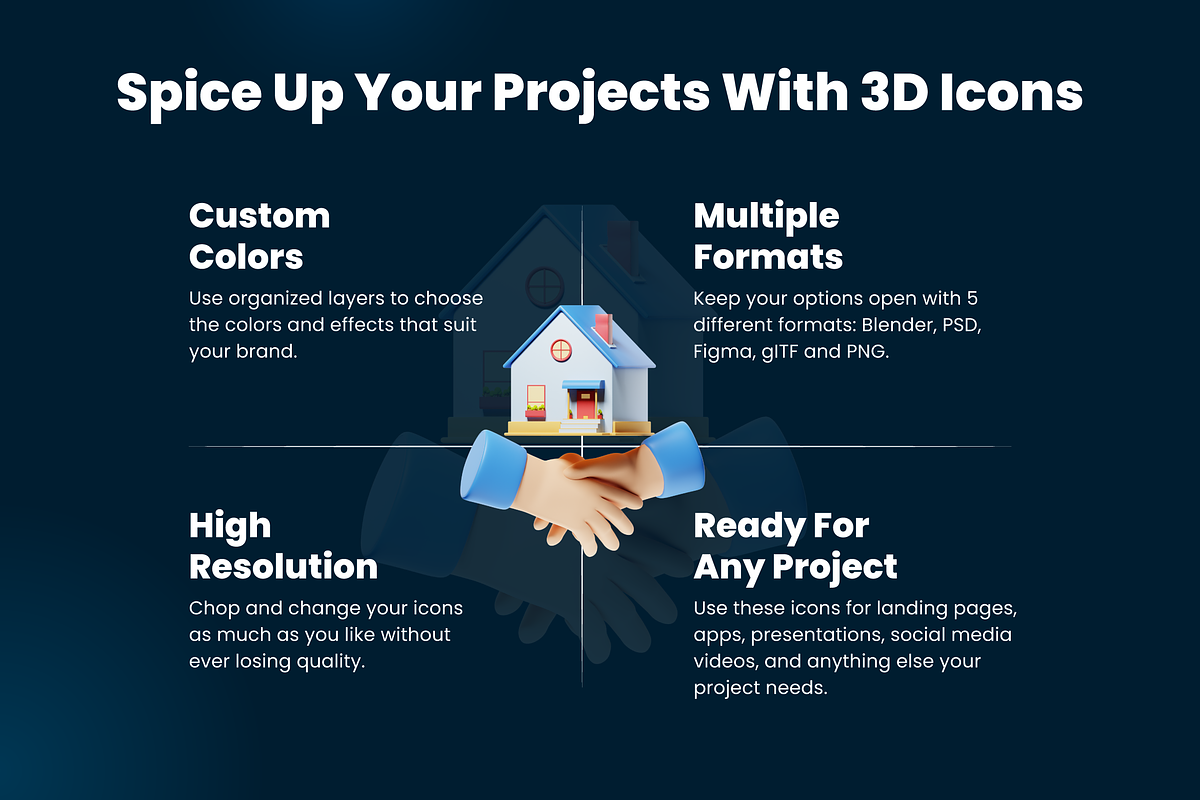 3D Real Estate Icons, an Architecture 3D Model by Flat Icons (Photo 4 of 8)
