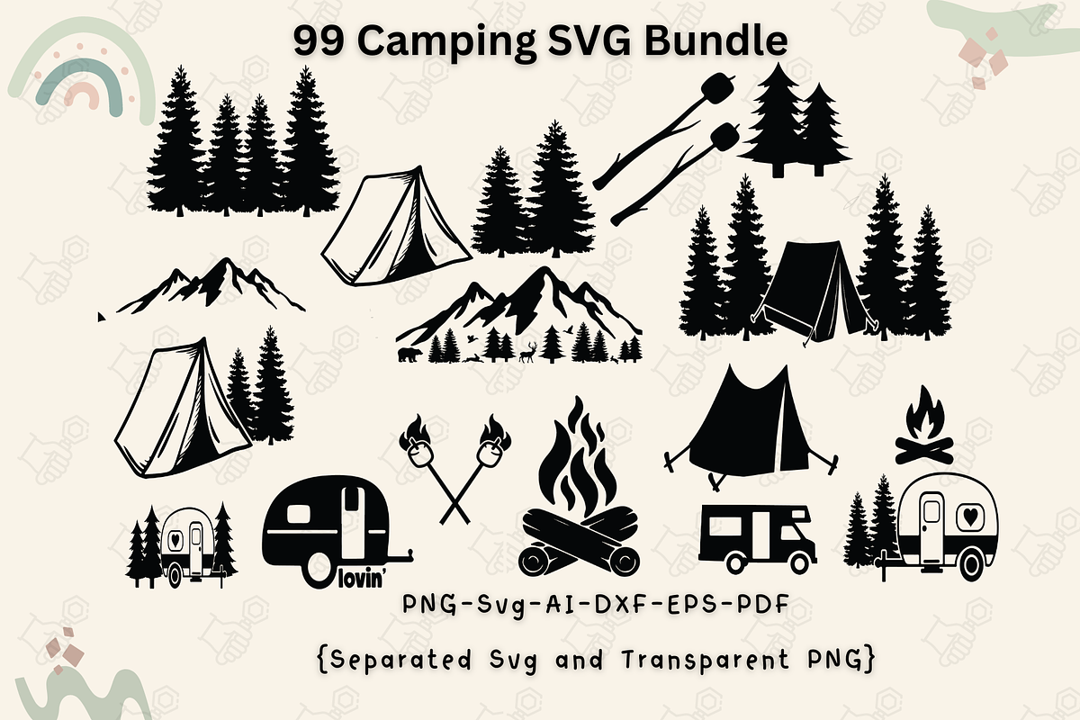 Camping logo SVG, Camping SVG Bundle, an Object Illustration by Cheerful World (Photo 1 of 3)