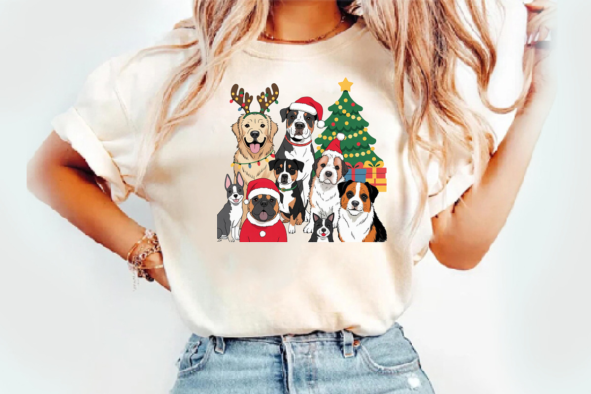 Christmas Dog png, an Illustration by Watercolor design (Photo 4 of 6)
