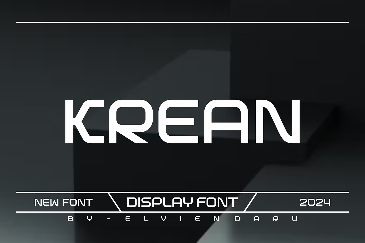 Krean - Modern Display Font, a Sans Serif Font by lelevien (Photo 1 of 4)