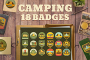 18 Camping logos templates, a Branding & Logo Template by Dasha Efremova (Thumbnail 1 of 3)
