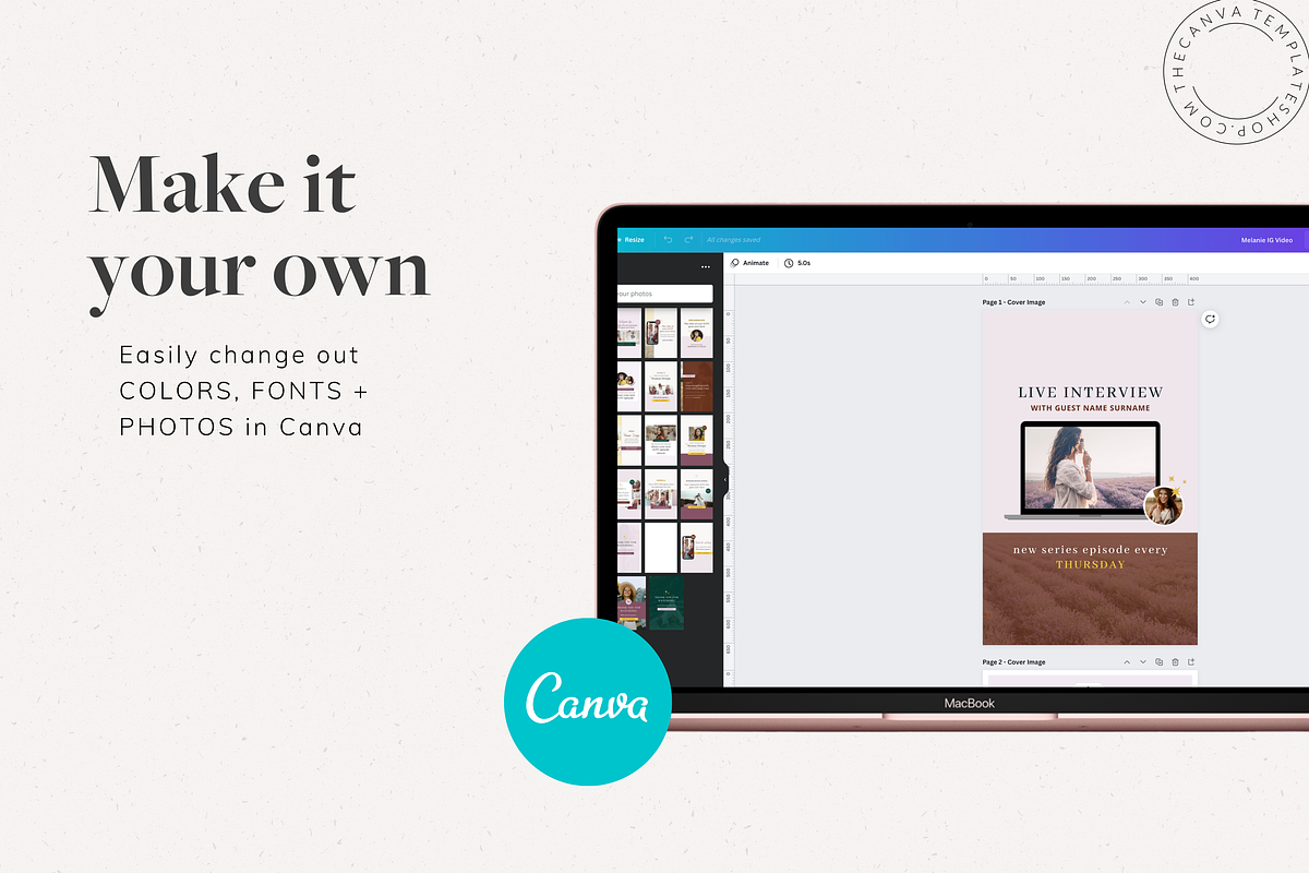 Melanie IGTV Canva Templates, a Social Media Template by The Canva Template Shop (Photo 2 of 6)