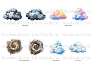 Watercolor Clouds Clipart, Cloud PNG, a Decorative Illustration by BrushstrokeArtGB (Thumbnail 5 of 9)