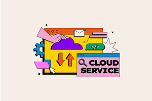 Cloud service concept, a Technology Illustration by Dessign Sells