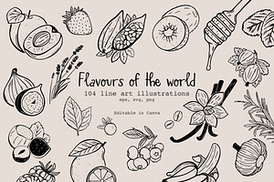 Flavours of the world - line art