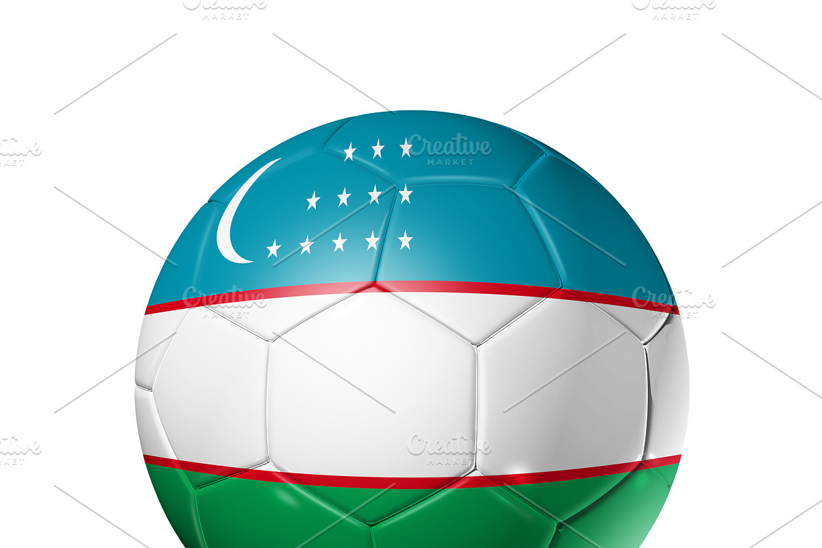 Soccer football ball with Uzbekistan flag, a Sport Illustration by GoodGoods