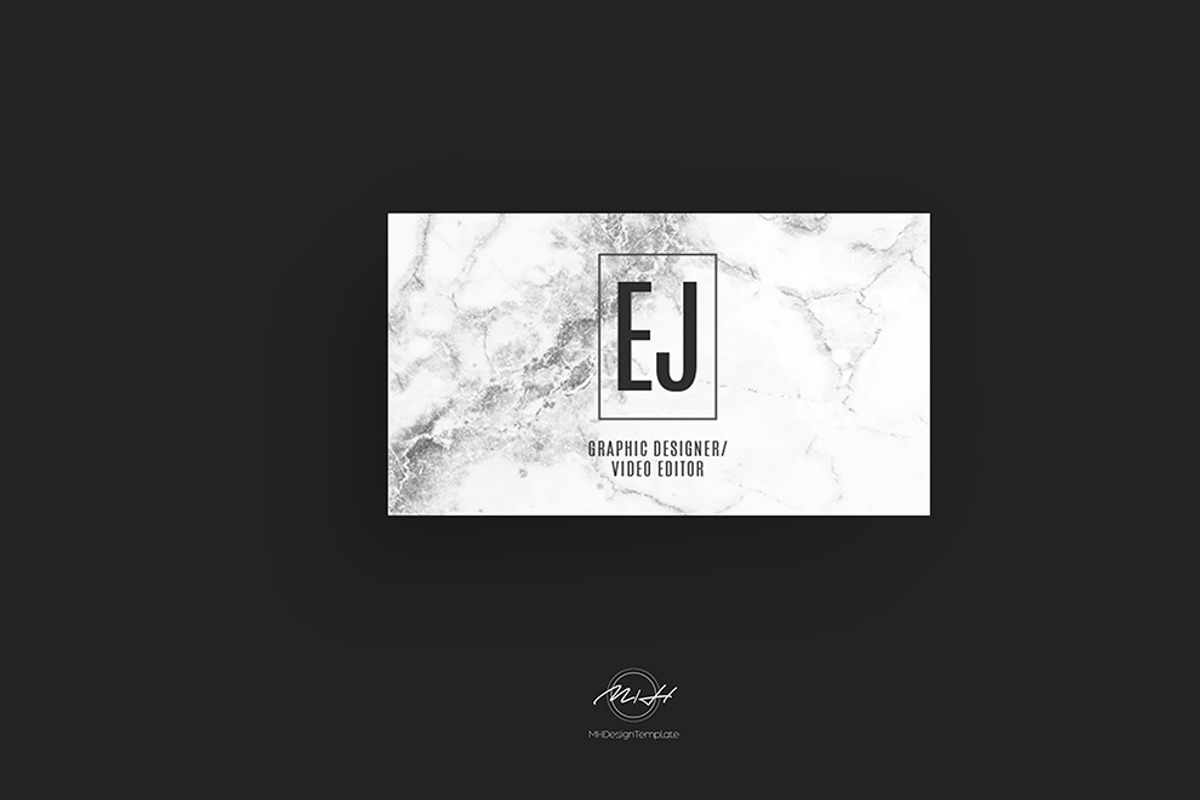 White marble bussiness card template, a Business Card Template by MH Design Template (Photo 3 of 10)