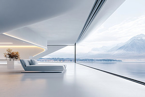 Beautiful futuristic interior of house, an Architecture Photo by AlyaAnd