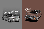 Japanese Cars Vector Collection, an Illustration by The BolzStudio (Thumbnail 4 of 7)