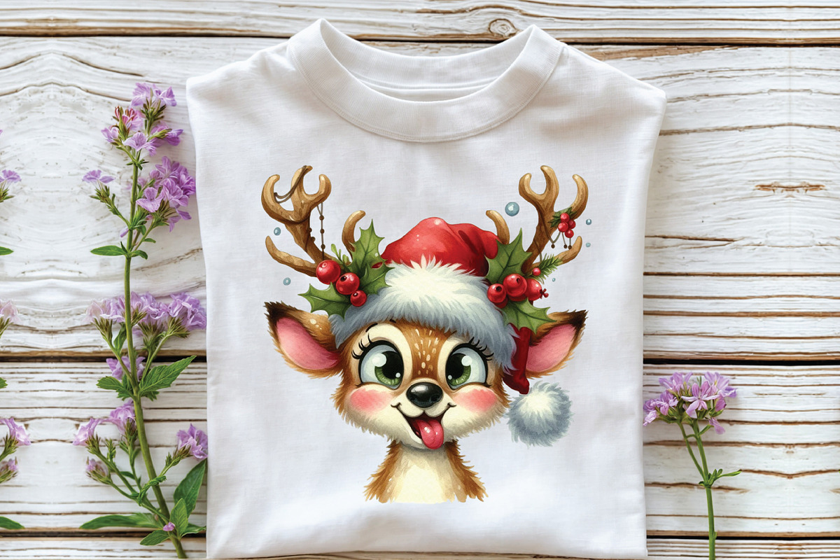Funny Reindeer Christmas Clipart, an Illustration by Libby Wishes (Photo 3 of 6)