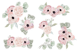 Anemone Watercolor Texture Clipart