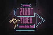 Night Vibes - Neon Light Font, a Font by Typefactoryco (Thumbnail 1 of 7)