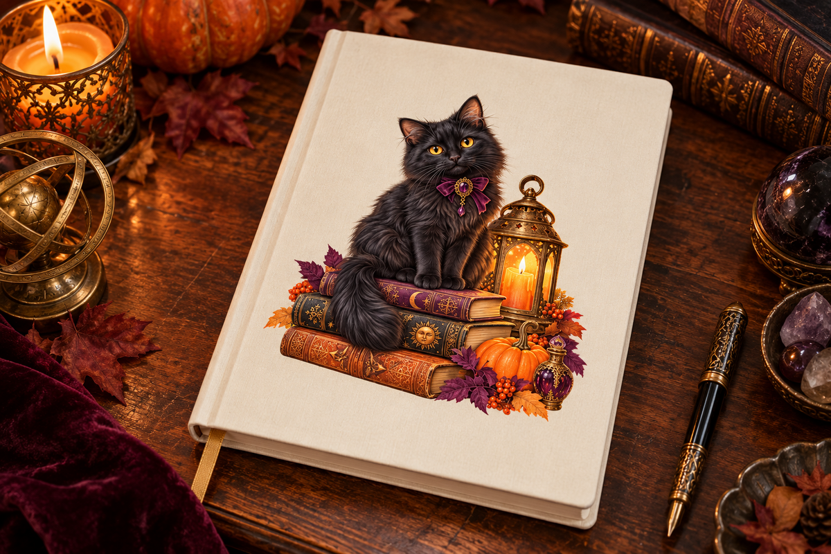 Vintage Halloween Black Cat Clipart, an Object Graphic by Colorsfav (Photo 6 of 7)