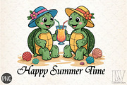 Happy Summer Time, Summer Turtles PN, an Illustration by Libby Wishes (Thumbnail 1 of 6)