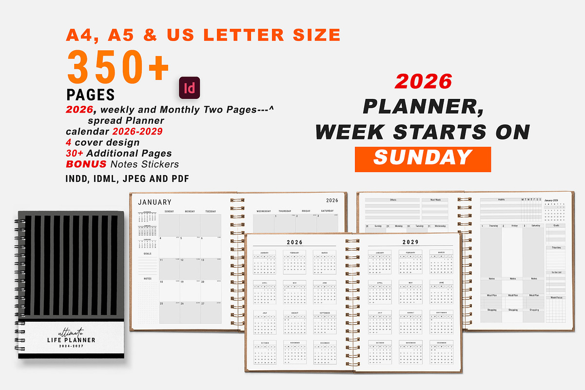 2026 Sunday Start Ultimate Planner, a Stationery Template by MNT-Creator (Photo 1 of 11)