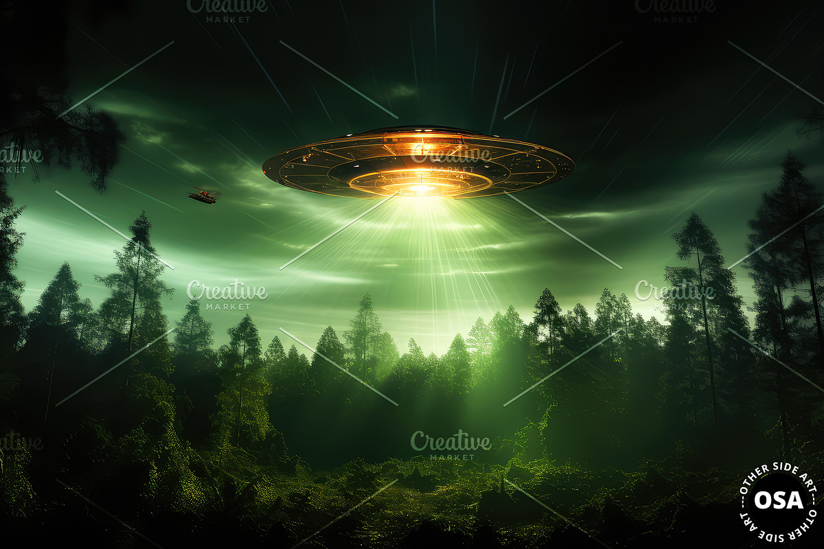 Saucer-Shaped Extraterrestrial UFO, a Technology Illustration by Other Side Art (Photo 2 of 8)