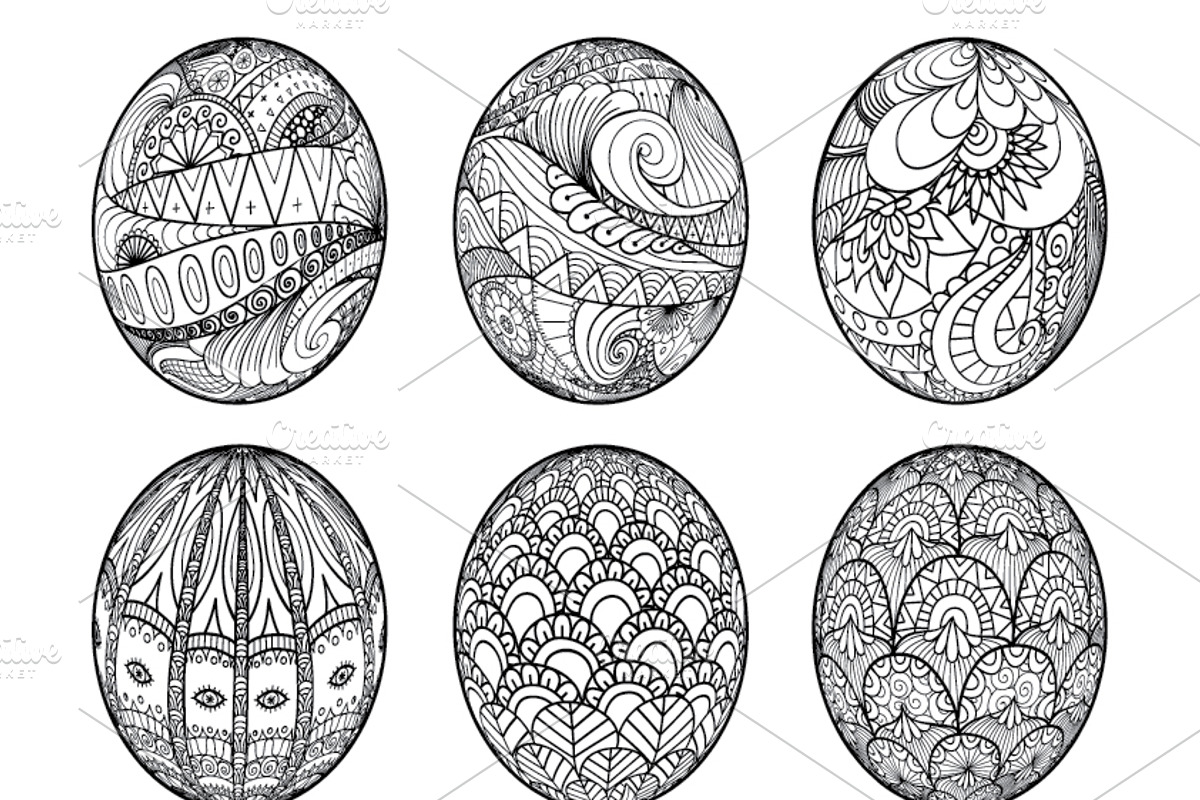 Happy Easter coloring page, an Object Graphic by Somjai King (Photo 6 of 16)