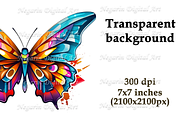 Watercolor Butterfly Logo Art, an Object Graphic by Negarin Digital Art (Thumbnail 7 of 11)