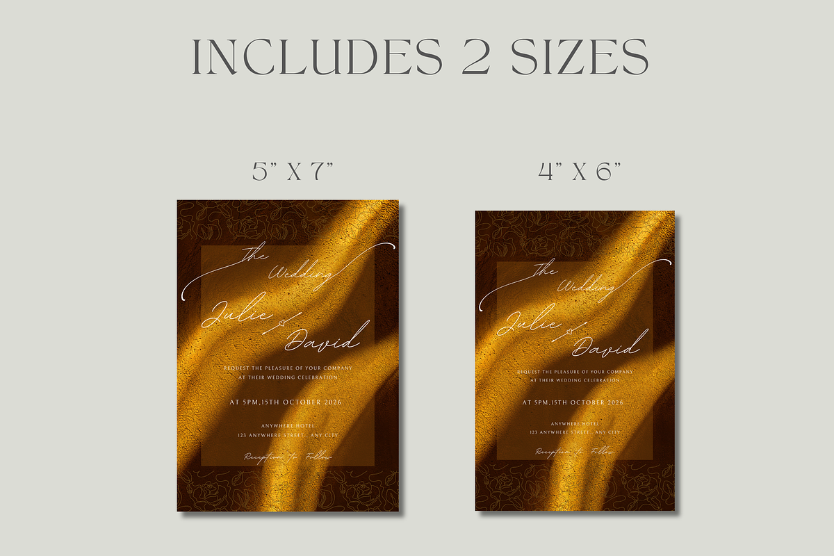 Modern Gold Wedding Invitation, an Invitation Template by InvitingStorys (Photo 6 of 11)