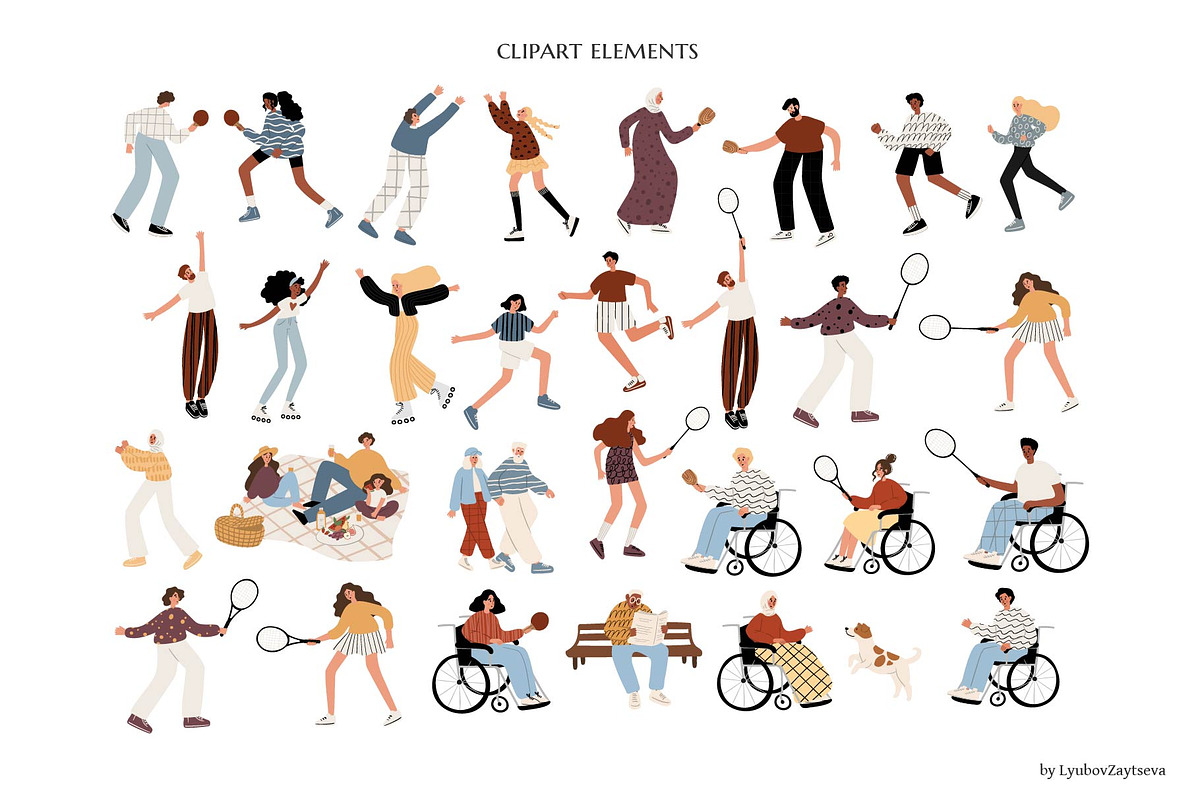Active People in Park Illustration, a Person Illustration by LyubovZaytseva (Photo 2 of 13)