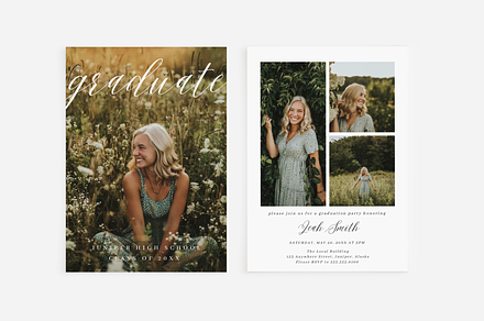 Graduation Invitation Template GS001, an Invitation Template by Marigold Prints