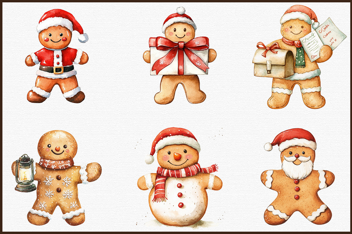 Christmas Gingerbread Man Clipart Bu, an Illustration by Sublimation Artist (Photo 3 of 6)