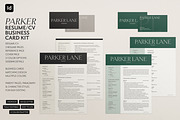 Parker Resume Business Card Template, a Resume Template by Franklin Lane (Thumbnail 1 of 11)