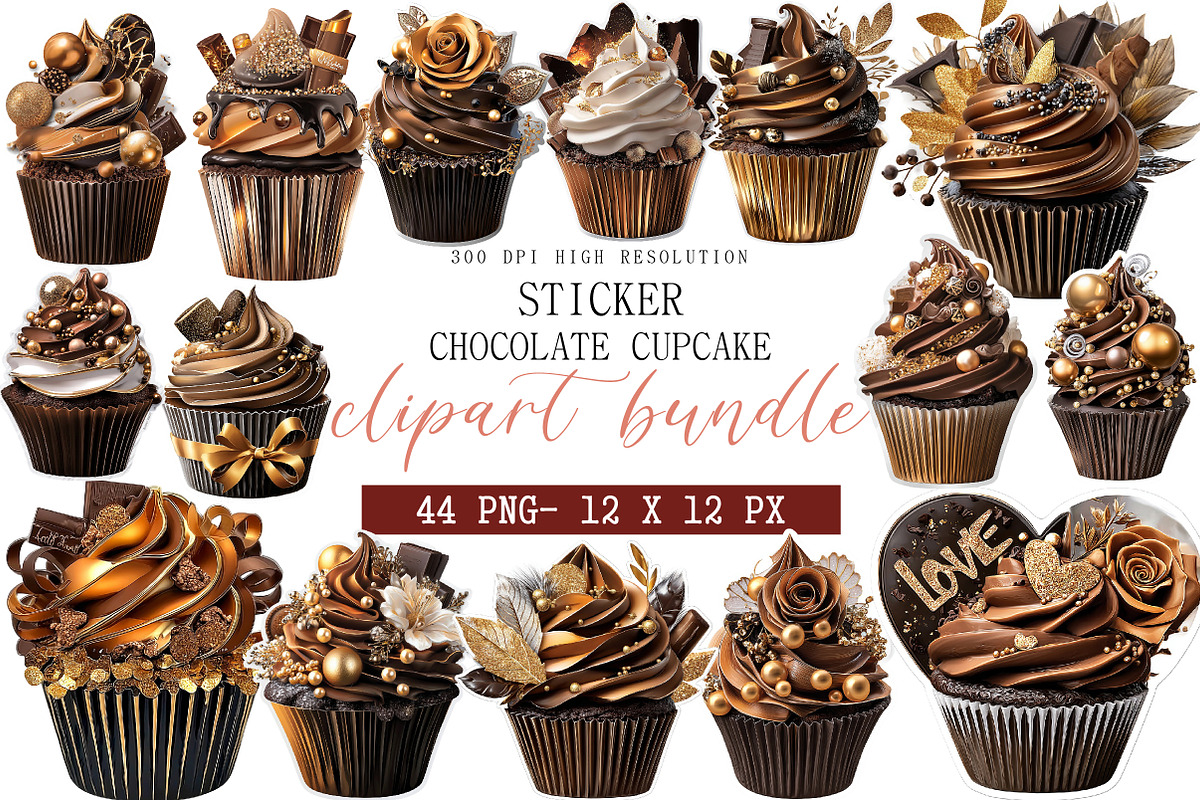 Sticker Chocolate Cupcake, an Illustration by DreamArtGraphic (Photo 1 of 5)