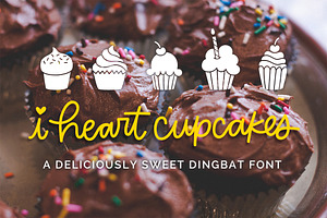 I Heart Cupcakes Dingbat Font