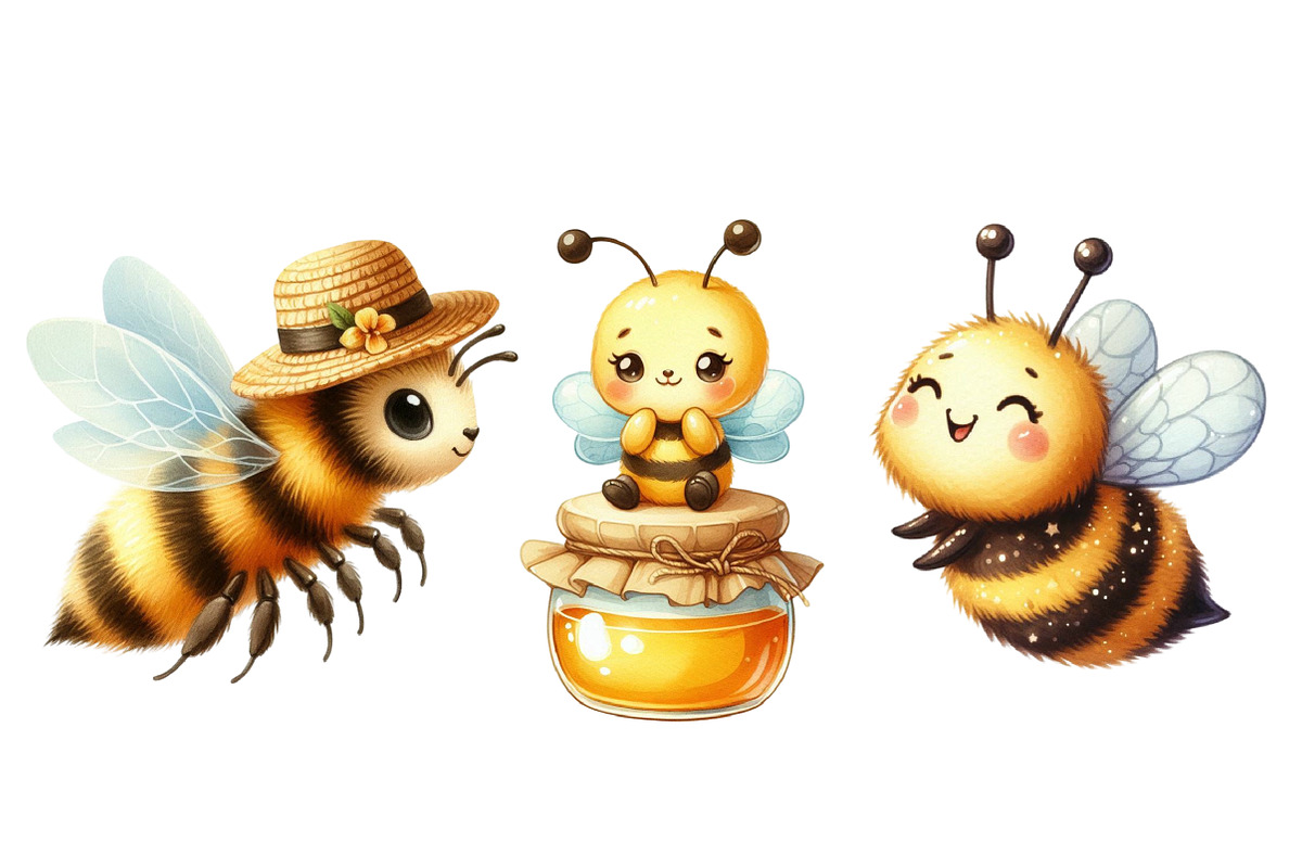 Bee Clipart Watercolor, an Illustration by Designworld (Photo 4 of 5)