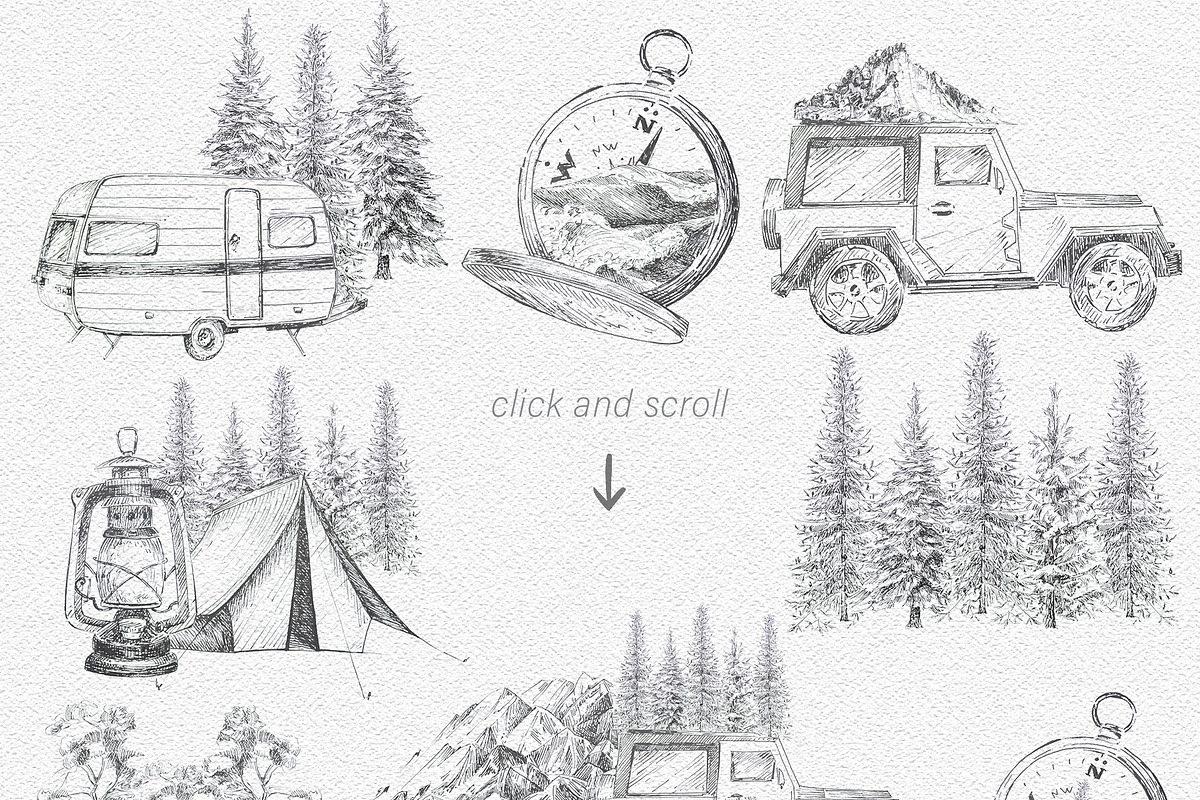 Explore Clipart Set, a Transportation Illustration by ArtCreationsDesign (Photo 3 of 3)