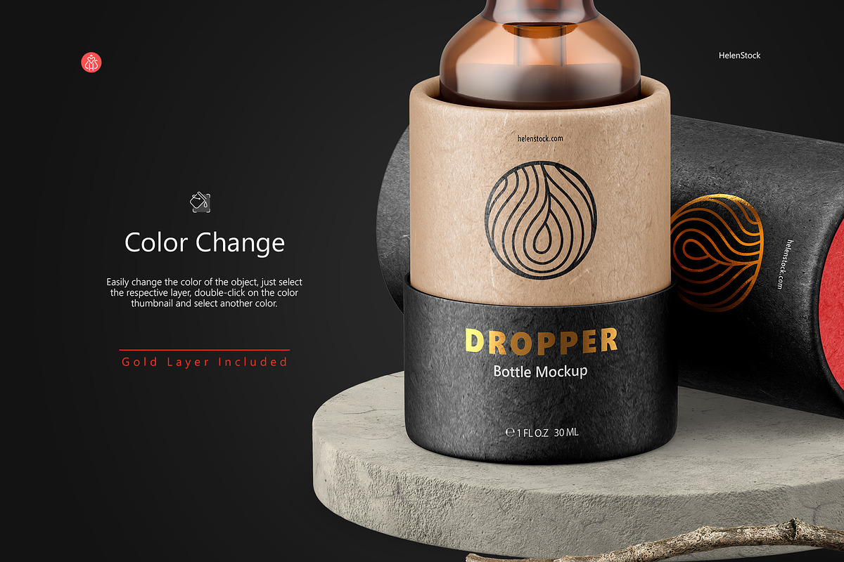 Dropper Bottle with Tube Mockup, a Packaging Mockup by HelenStock (Photo 2 of 9)