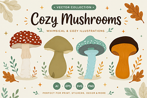 Cozy Mushroom Vector Collection