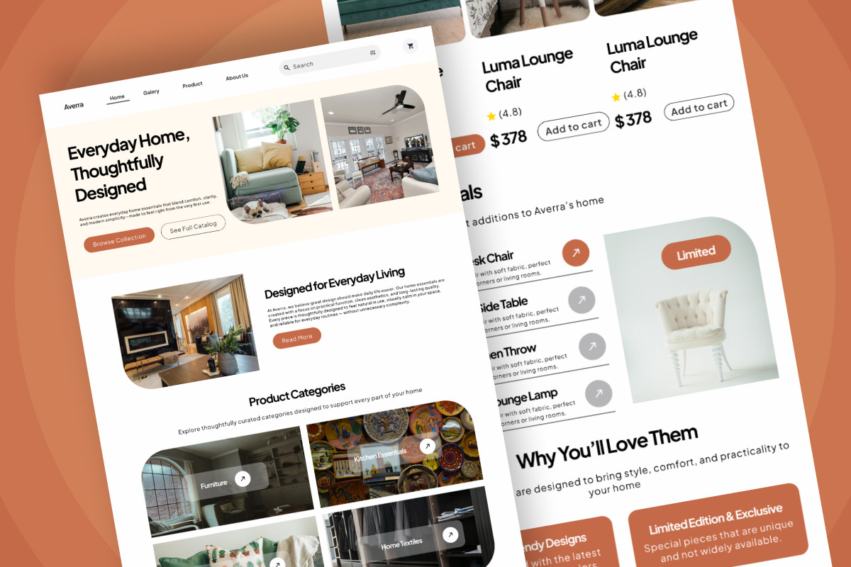 Daily Home Essentials UI UX Landing, a Landing Page Template by productype1 (Photo 4 of 5)