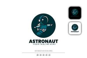 Astronaut Cartoon Logo