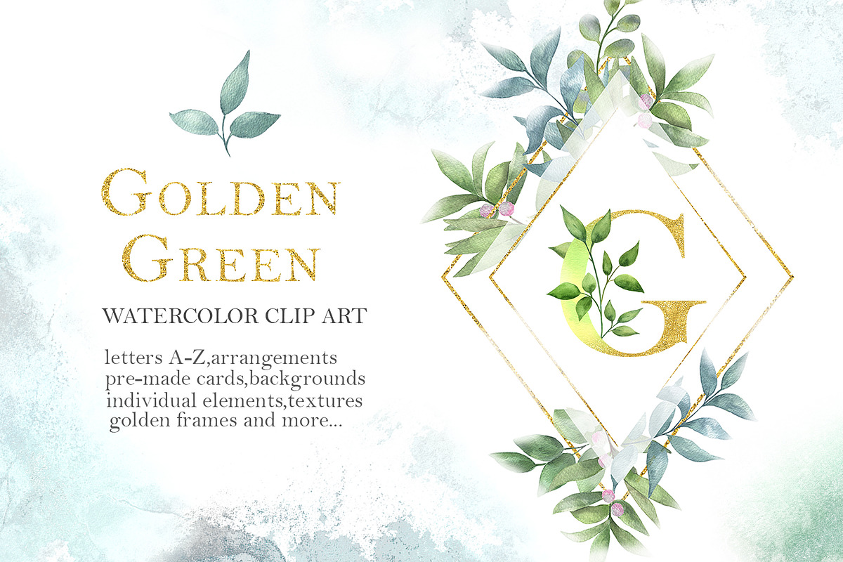 Golden Green, a Texture Illustration by ViсkyArtDesign (Photo 1 of 17)