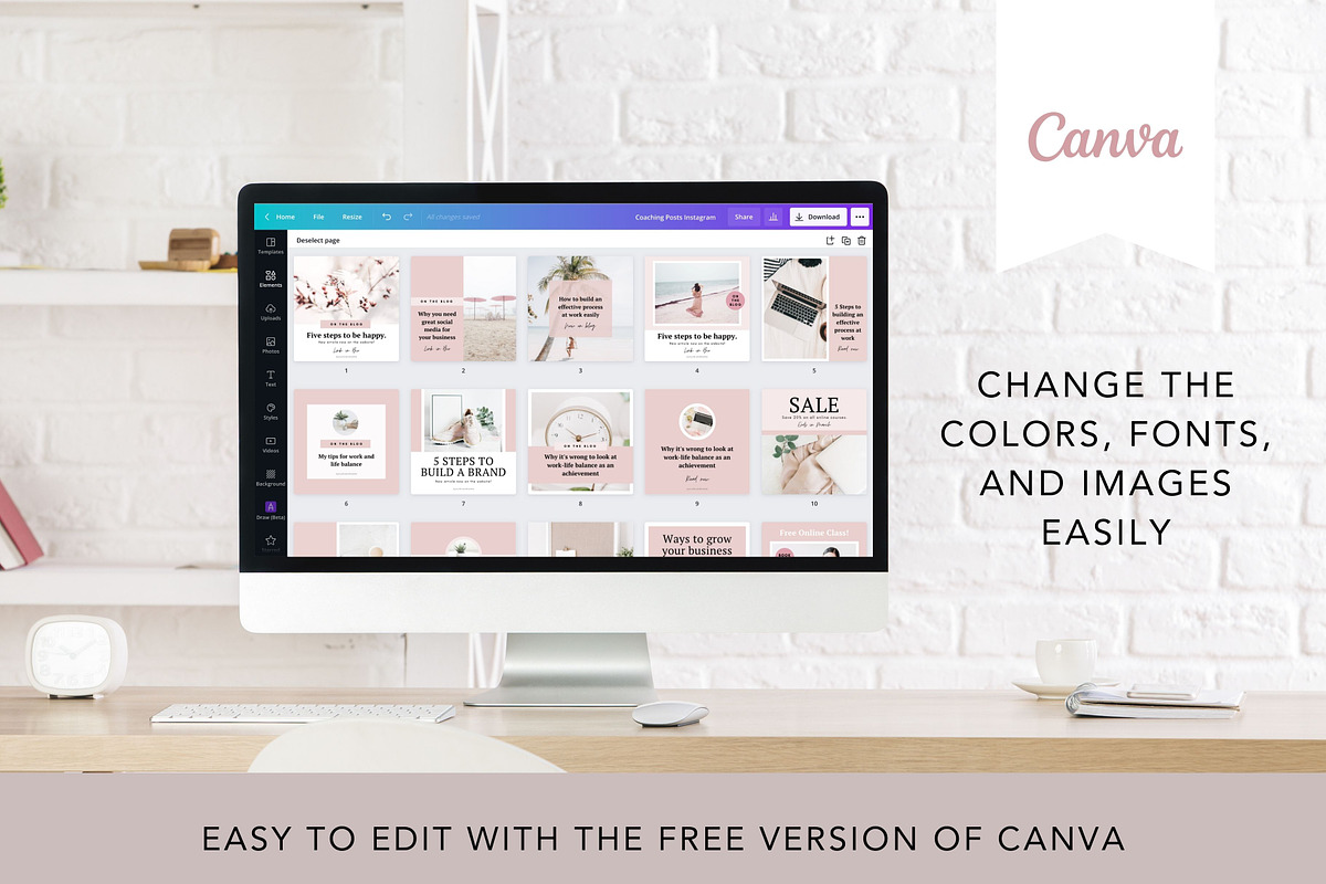 Amelia Instagram Templates Canva, a Social Media Template by DeeBeeDesign (Photo 7 of 10)